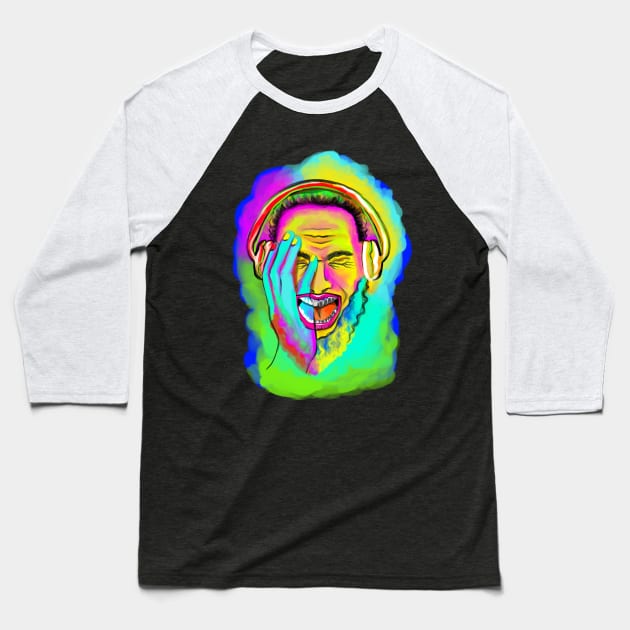 fluorescent music man Baseball T-Shirt by Karima Bo